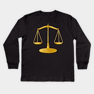 Legal Scale Scales Of Justice Law Lawyer Kids Long Sleeve T-Shirt